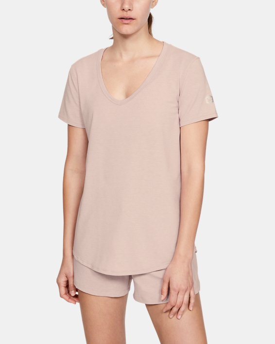 Women's UA RUSH™ Sleepwear Short Sleeve, Pink, pdpMainDesktop image number 0